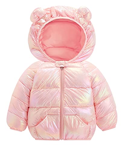 Unicomidea Toddler Winter Coats For Baby Girl With Hoods (Padded) Light Puffer Jacket Outdoor Travel Infant Zipper Warm Outerwear Cloth Snow Play 6-12 Months Pink Fall Baby Outwear cover