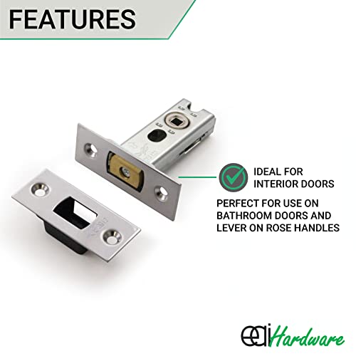 EAI Tubular Deadbolt for Bathroom, Polished Chrome, 101mm Case 82mm Backset - Image 3