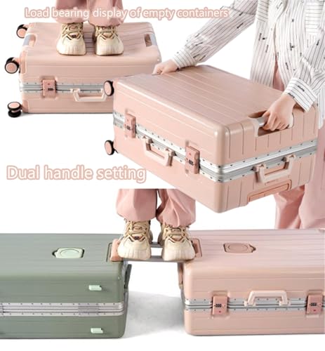 Aluminum Frame Luggage, Large Capacity Travel Suitcase, 20 Inch Carry on Luggage, Hard Shell Suitcase, Silent Universal Wheels,Silver,28in4