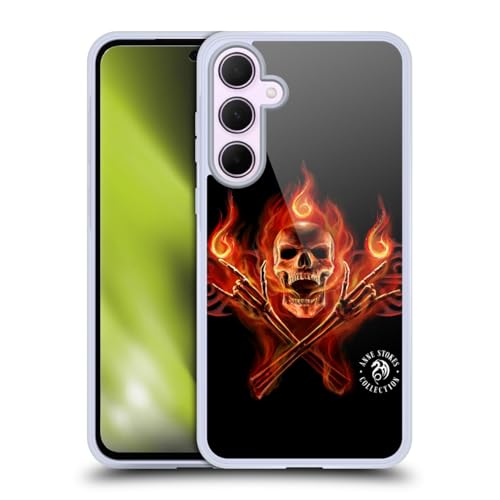 Head Case Designs �������C�Z���X Anne Stokes Hell Skull Fire �g���C�o�� �W�F���P�[�X [�~���^���[�O���[�h�ی�] Samsung Galaxy A35 5G�Ή�
