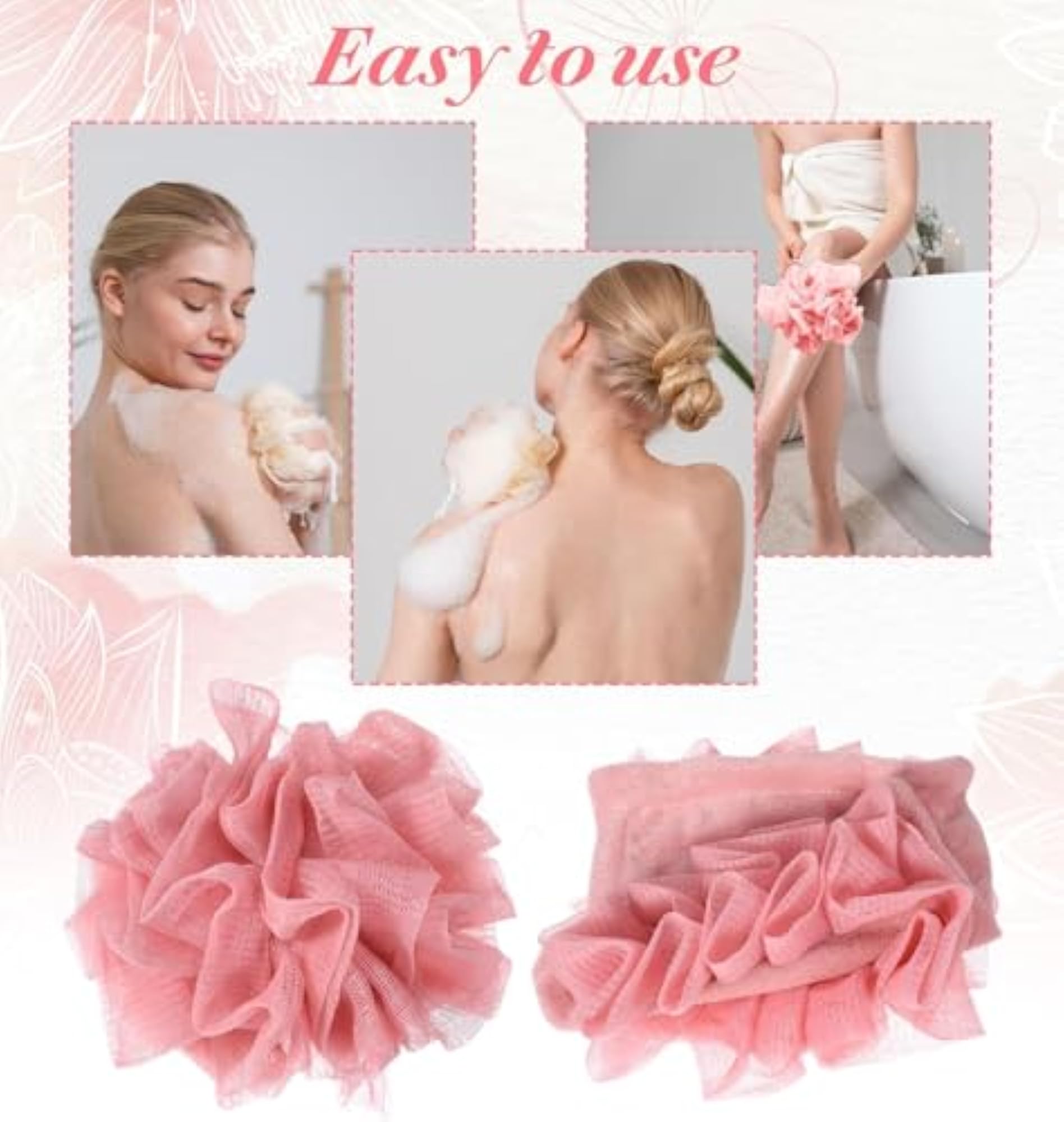 Loofahs Washcloth Combo 2-In-1 Exfoliating Shower Sponge