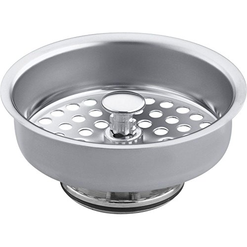 KOHLER K8803-CP Duostrainer Sink Strainer Basket Removeable Stainless Steel Open/Close Stopper Tight Seal Polished Chrome