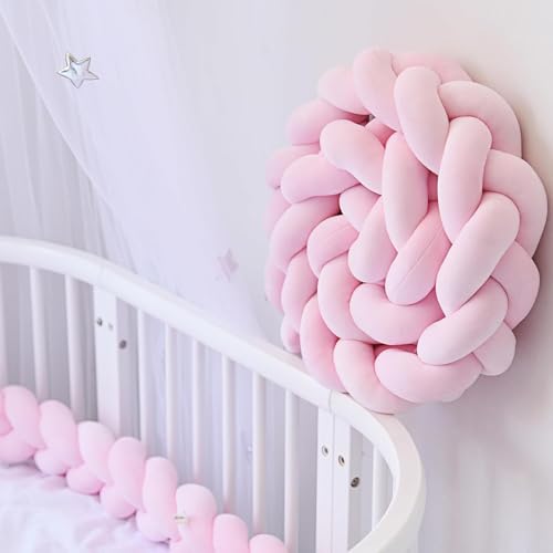 ENAZKLADB Almohada de Nudo Multiusos, Almohada Redonda Decorativa Suave para el hogar, Almohadas de Nudo para Trenza de Cama, Almohada de Nudo fácil de cuidar, para cunas y cunas