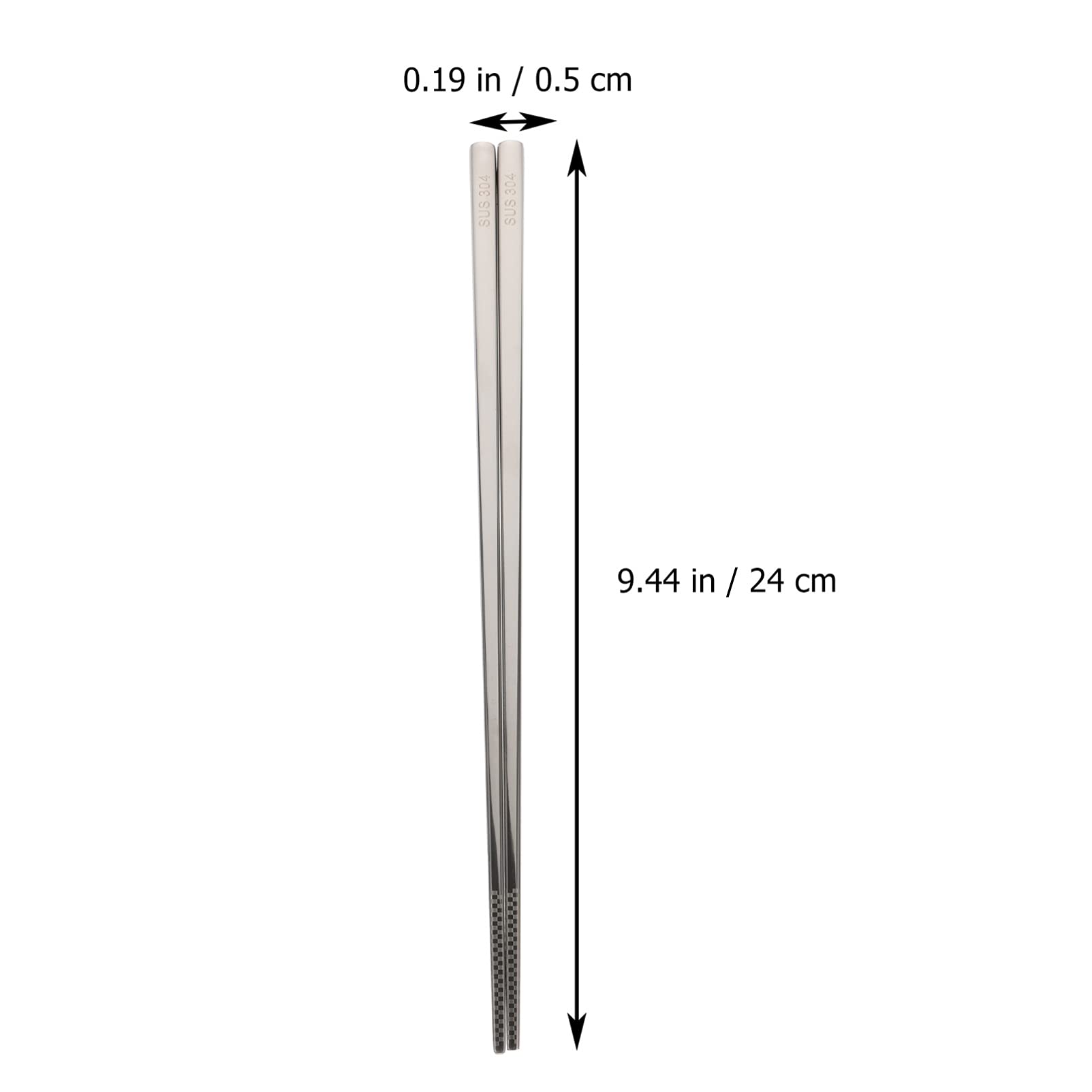 5 Pairs Stainless Steel Chopsticks Long Chopsticks Lightweight Chopsticks Non-slips Chopsticks Kitchen Supply Food Serving Chopsticks Food Chopsticks Portable Spiral Chopsticks