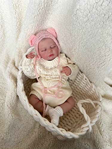 Anano Reborn Baby Vollsilikon Lebensecht 20 Zoll Realistische Neugeborene Baby Mädchen Puppe 50CM Schlafendes Baby Ganzkörper Silikon Flexible Puppe (Waschbare) – Bild 3