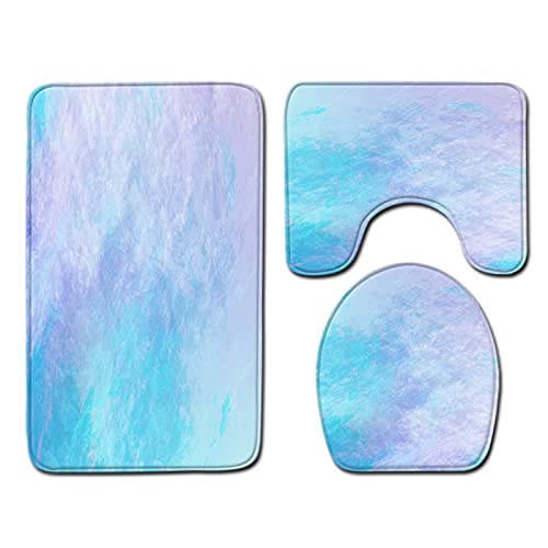 YouTownEU 3 Stück Tie Dye Print Badematten Set rutschfeste Badteppich-Matte Sockelmatte WC-Sitzbezug Matte Schnell… – Bild 3