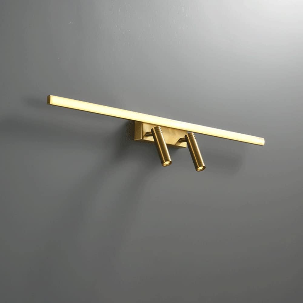 Olskfuh Size_name Brass Vanity Lamp Adjustable Vanity Mirror Spotlights Led Long Wall Lamp Bathroom Spot Light Fixture, Copper Bath Mirror Front Lighting Fittings,Chandelier Lamps,-56Cm