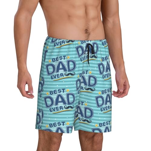Vosery Mens Pajama Pants - Best Dad Ever Comfy Sleep Shorts Mens Pajama Shorts, Mens Lounge Shorts Pj Pants