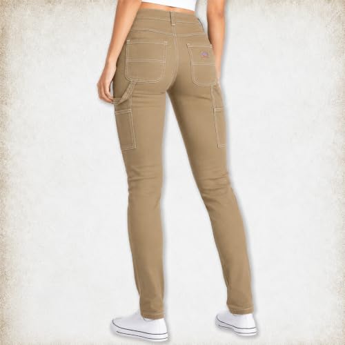 Image of Dickies Womens Casual Slim Fit Carpenter Pant-Non Stretch-Runs Small | Non-Stretch Utility Fabric with Functional Pockets, Runs Small So Size Up, Casual Styling That Pairs with Tees