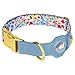AirTag Dog Collar for Small Medium Large Breed - Adjustable Cute Pattern Dog Collar with Airtag Holder - Soft Leather Tracker GPS Apple Air Tag Pet Collars (Medium, 14