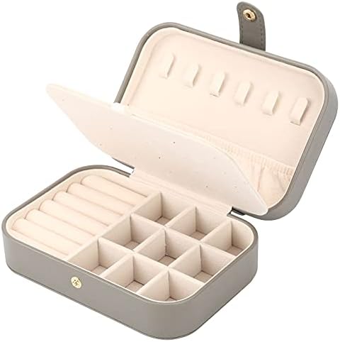 FEISCON Jewelry Organizer, Small Jewelry Box Mini Jewelry Travel Case Storage and Organizer Portable Jewelry Storage Box/GRAY