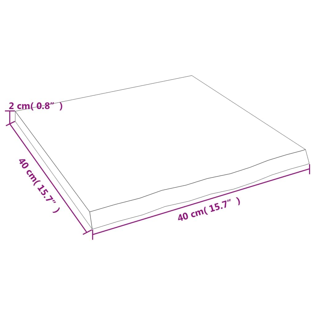 ARKEM Encimera de baño Madera Maciza tratada encimera baño encimera de Madera Mueble baño Madera Maciza marrón Claro 40x40x2 cm