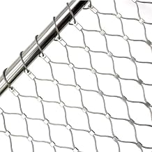 exproyzk Flexible Stainless Steel Wire Mesh 304 Stainless Steel Cable Wire Rope X-Type Mesh, Stretchable Balustrade Infill Mesh, Animal Poultry Cage Net Color Silver-2mm, Size 1x3m