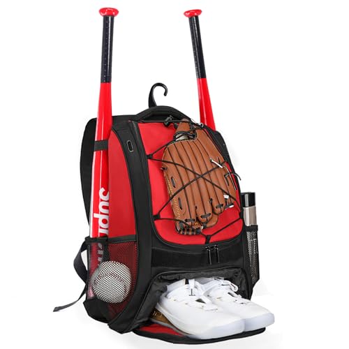 Goloni Borsa da baseball, zaino per attrezzatura e attrezzatura da baseball, T-Ball e softball, borsa da softball con scomparto per scarpe, gancio per recinzione