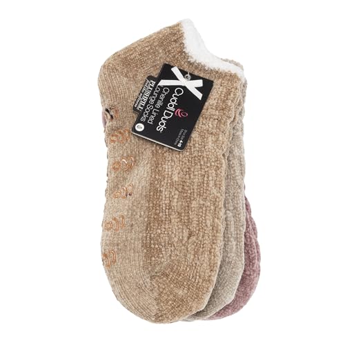 Cuddl Duds Women Cozy Lined Super Soft 3 Pair Pack Low Cut with Grippers Lounge Socks3