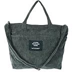 Ruilogod Travel Shopping Schulbüro Kosmetische Laptop Bücherhalter Reißverschluss Handtasche Messenger Schulter Tragetasche dunkelgrün