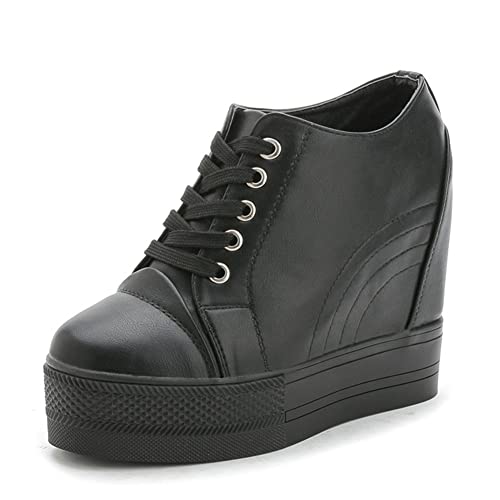 Scarpe Donna Zeppa Alta Eleganti Scarpe Platform Donna Sneakers con Zeppa Interna Scarpe da Ginnastica Sportive con Lacci alla Moda Casual con Lacci alla Moda con Tacco Nascosto Eleganti