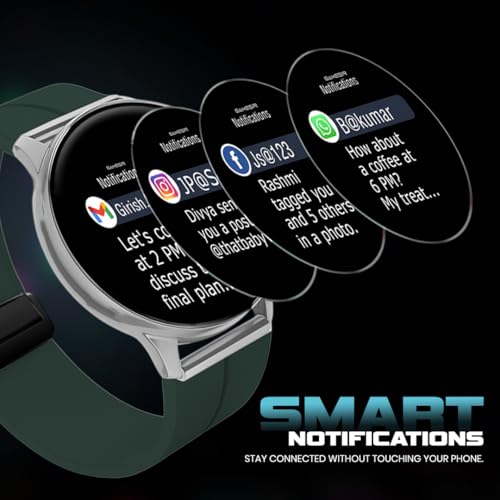 Image of GameSir Evo Vista Smartwatch, 1.39 inch HD Round Display, Bluetooth Calling, Heart Rate & SPO₂, 100+ Sports Modes, IP67, Long Battery Life for Men & Women (Magnatic Green)