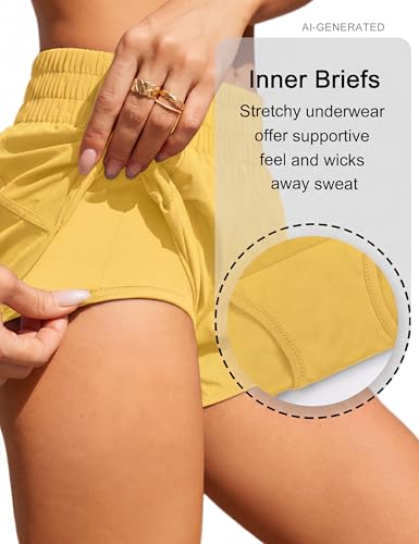 Image of BMJL Women's Athletic Shorts Running Workout Shorts Gym High Waisted Summer Short with Waistband Pocket