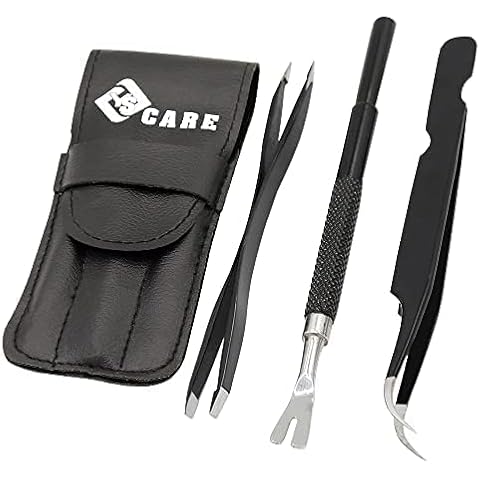 YSCARE 3Pcs Dog Tick Remover Pets Care Tool Painlessly Ticks Beauty Set Dogs/Cats Stainless Steel Tick Hook Tweezers Remover Kit Cover