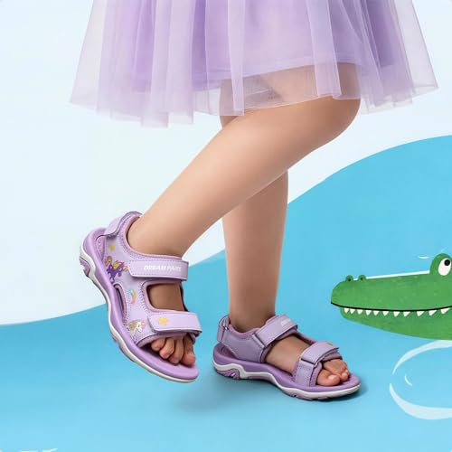 Image of DREAM PAIRS Boys Girls Summer Sandals | Outdoor Athletic Kids Sport Water Shoes Anti-slip Toddler Lightweight Comfortable Cute Cartoon Quick-drying