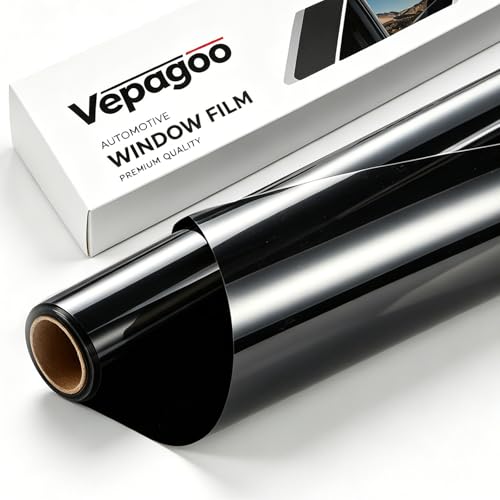 Vepagoo Ceramic Car Window Tint Film 35% VLT, 20" x20FT – One-Way Daytime Privacy, No Signal Interference, 99% UV Protection & Scratch-Resistant, DIY for Side & Rear Windows