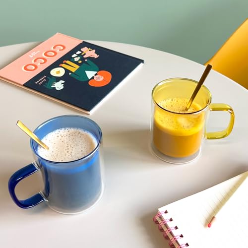 Juego de 4 Mugs Aislados Dobles de Vidrio Borosilicato 12.85 oz miniatura 5