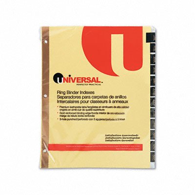 Intercalaires aspect cuir Mylar 12 onglets pour classeur de bureau (Lot de 3)