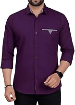 DEELMO Men's Stylish Solid Cotton Blend Casual Shirt | Men Full Sleeves Shirts