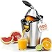 LEBENLANG Saftpresse elektrisch 600W - Inkl. Edelstahlkegel & BPA-Frei I Hohe Ergiebigkeit I Orangenpresse Zitruspresse Zitronenpresse Orangensaftpresse I Orange Juicer Press Zitronen