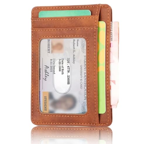 Personalized Slim Leather Wallet for Men - Men wallet - Engraved Slim Leather Wallet - Slim Minimalist Front Pocket RFID Wallet - Valentine's Day Gift For Him - Fathers Day Gifts for Men2