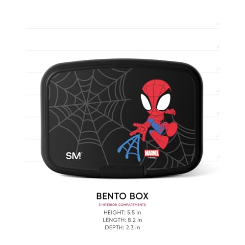 Image of Simple Modern Marvel Porter Bento Lunch Box | BPA Free, Leak-Resistant, Dishwasher Safe | Lunch Container for Girls, Boys, Toddlers, Kids | 3 Compartments, Spidey Kid