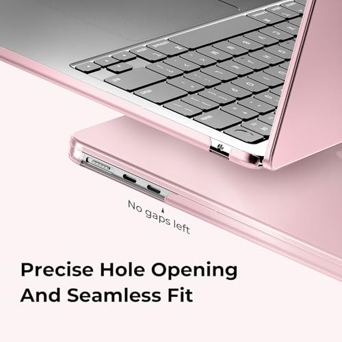 Image of EooCoo Case Compatible for MacBook Air 13.6 inch M5 2026 2025 2024 2022 M4 M3 M2, A3449 A3240 A3113 A2681, Translucent Matte Protective Hard Shell Cover, [Ultra-Thin Invisible] [Original Texture]-Pink