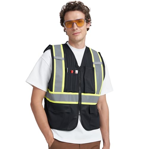 Image of A-KSAFETY High Visibility Safety Vest for Men Women with Pockets and Zipper