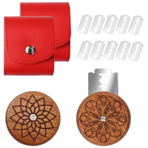 Wooden Bread Lame Cutter Set - Sourdough Scoring Tool with 10 Replacement Razor Blades and 2 Leather Bags | Professional Dough Scoring Knife for Artisan Bread Baking & Homemade Baguettes