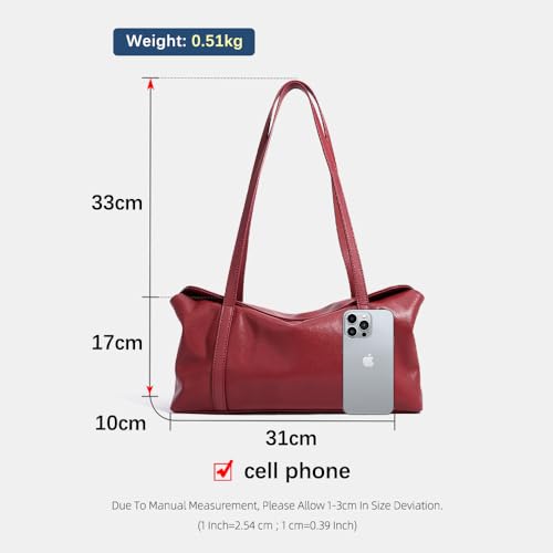 zency Women's Crossbody Handbag, Lightweight Medium Size Shoulder Purse with Detachable Strap and Cell Phone Zip Pocket, Cowhide Leather Designer Underarm Bag (brown)4