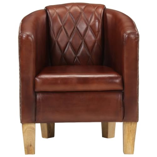 Genérico Wenjingqi Sillón butaca de Cuero auténtico marrón, Marrón 359638
