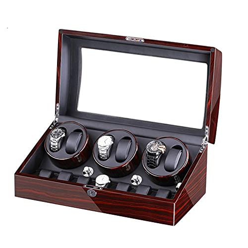 Mueble watch winder de alta gama con 6 puestos de cuerda y almacenamiento expositor
