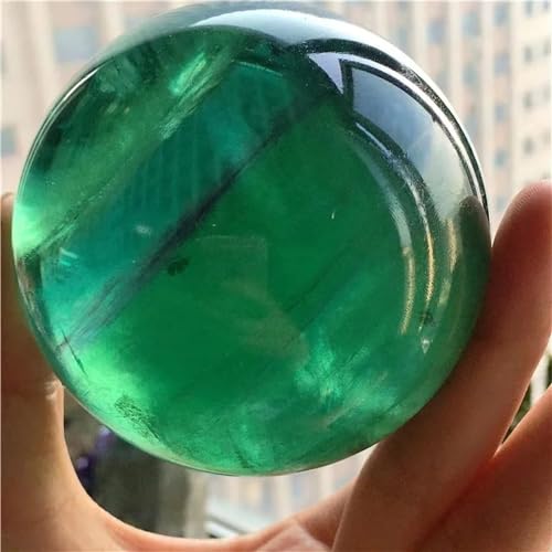 Stone Fluorite Crystal Ball Green Fluorite Crystal Crystal Transparent Fluorite raw Stone Polished Green Crystal Ball Ornament(S