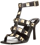 Steve Madden Capri Heeled Sandal Black Leather 5.5 M