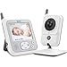 GHB Vigilabebés Inalámbrico con Cámara Visión Nocturna Monitor Bebé Pantalla LCD de 3,2 pulgadas, Modo VOX, Sensor Temperatura, Nanas Incorporadas