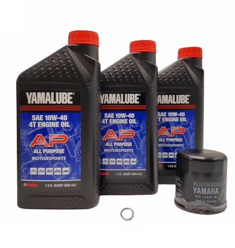 Image of Yamaha Yamalube R6 (1999-2000) All Purpose Oil (3 Quarts) and Filter Change Kit, #3FV-13440-30-00 and #LUB-10W40-AP-12