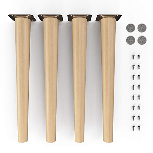 sossai® Holz-Möbelfüße - Clif Round | Öl-Finish | Höhe: 45 cm | HMF1 | rund, konisch (gerade Ausführung) | Material: Massivholz (Buche) | für Stühle, Tische, Schränke etc. sossai® Holz-Möbelfüße - Clif Round | Öl-Finish | Höhe: 45 cm | HMF1 | rund, konisch (gerade Ausführung) | Material: Massivholz (Buche) | für Stühle, Tische, Schränke etc.