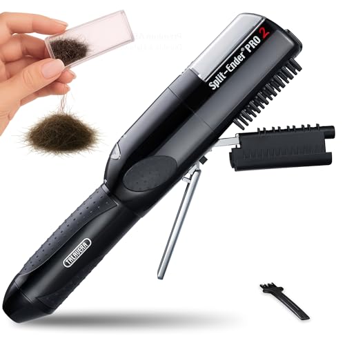Split-Ender Pro 2 - Original Professional Beauty Tool - Cordless Split End Hair Trimmer for Damaged, Dry, Brittle, Frizzy, Curly or Straight Hair (Black)