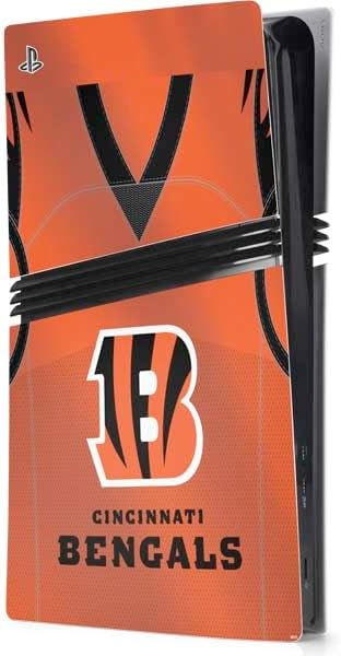 Skinit Decal Gaming Skin Compatible with PS5 Pro Console - Officially Licensed NFL Cincinnati Bengals - Alternate Distressed Design