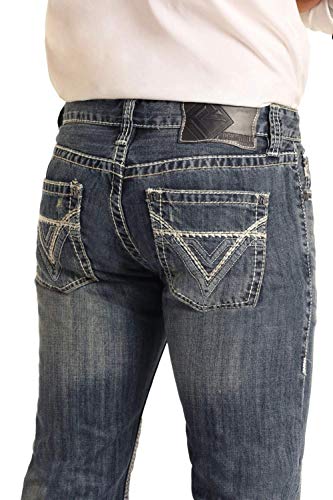 Rock & Roll Denim Men's and Pistol Med Slim Bootcut Jeans Blue 36W x 30L2