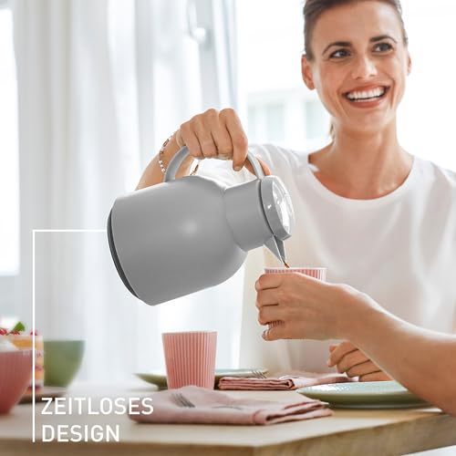 Emsa Samba Isolierkanne, 1 Liter Fassungsvermögen, Quick Press Verschluss, 100% dicht, 12h heiß und 24h kalt, mit Glaskolben… – Ansicht 5