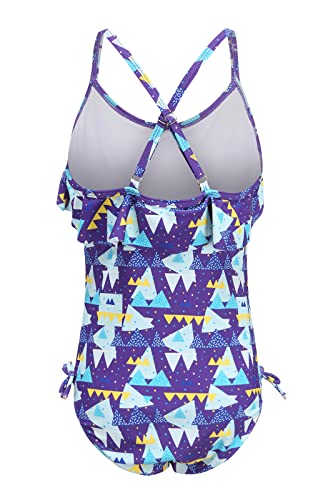 Image of Girls One Piece Swimsuits Ruffle Bathing Suit Kids Hawaiian Floral Swimwear 3-16 Years