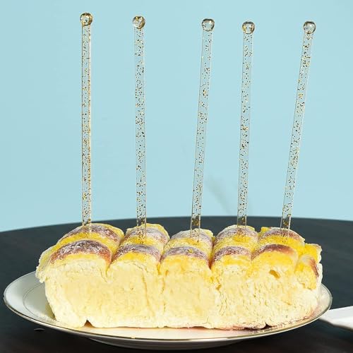 Alink AL-SWSK-50-GOLD Counts Gold Glitter Plastic Swizzle Sticks thumb #2