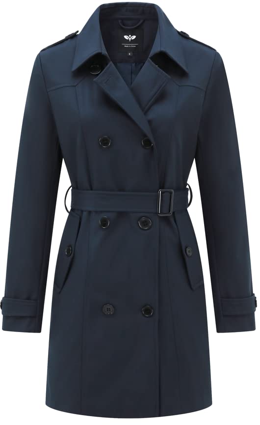 Cropped Trench Coat For Women Women's Double-Breasted Trench Coat